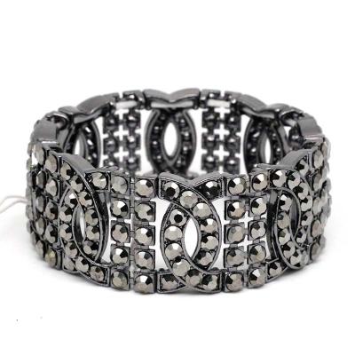 China Other American Style Latest Fashion Jewelry Clear Rhinestone Bangle Elastic Bangle Design for sale