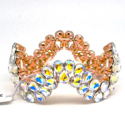 China Fashion Cute Korean Crystal Wholesale New Design Bangle Qianqiao Style Rhinestone Jewelry Glass Bracelet for sale