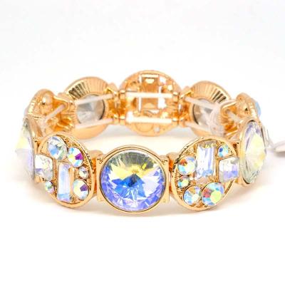 China 2022 Fashion Crystal Wholesale New Design Punk Qianqiao Bracelet Rhinestone Jewelry Glass Bracelet for sale