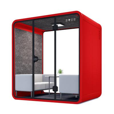 China (Others) Customized Adjustable Office Mobile Soundproof Glass Meeting Booth Telephone Booth Soundproof Pods for sale