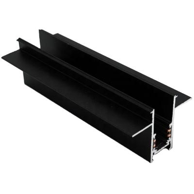 China Modern 24V 48V Linear Shape Recessed To Suspend Track Light System Track Light Embedded Led Magnetic Rail for sale