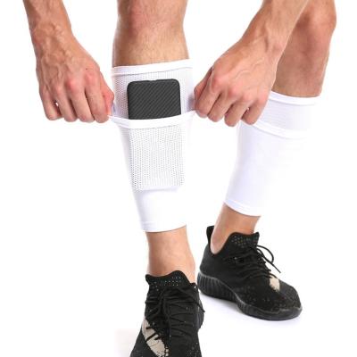 China Skin Friendly Football Calf Compression Sleeve Calf Protector Calf Support With Pocket for sale