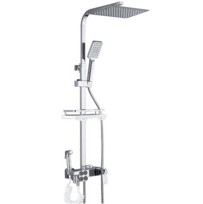 China Without Sliding Bar Bathroom Accessories Chromed Rain Shower Set With overhead shower head&hand shower for sale