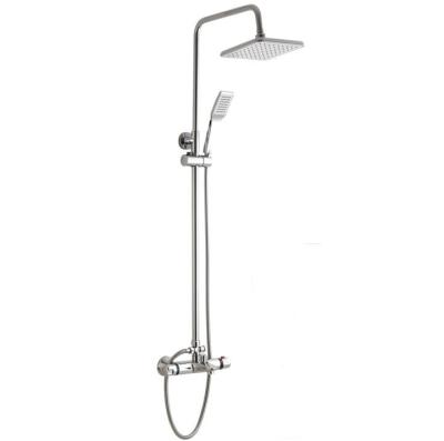 China Without Sliding Bar Bathroom Accessories Chromed Rain Shower Set With overhead shower head&hand shower for sale