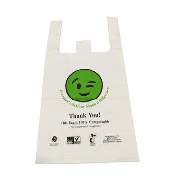 China BIODEGRADABLE cornstarch made custom logo printed biodegradable plastic shopping bags wholesale for sale