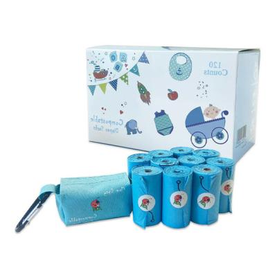 China Wholesale Compostable Biodegradable Custom Printed Disposable Biodegradable Plastic Diaper Bag for sale