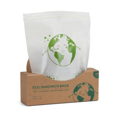 China BIODEGRADABLE Plastic Food Freezer Cornstarch Zipper Wholesaler Compostable Ziplock Bag for sale