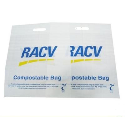 China BIODEGRADABLE cornstarch made custom plastic shopping bags with handle for sale