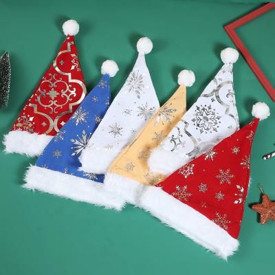 China La Navidad Christmas Party Decoration Snowflake Loop-pile Christmas Hat Party Festival Hat Soft Warm Fashion Environment Friendly Headwear for sale