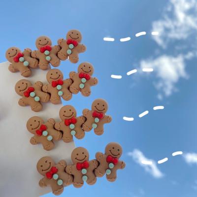 China Wholesale Sweet Cute Gingerbread Man Hair Clip Cartoon Christmas Hair Cut Brown Figure Hair Clip For Women Kids for sale