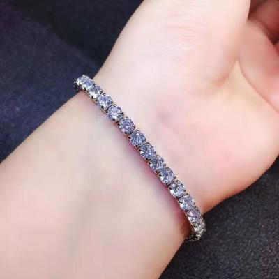 China Amazon Hot Sale Elegant Ladies Bracelet High Quality Sparkling Bracelet 925 Sterling Silver Bling Diamond Bracelet Women Accessories for sale