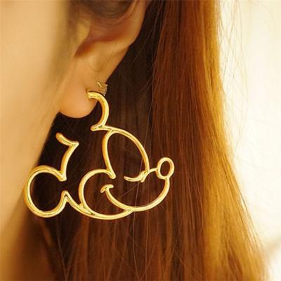 China Environmental Friendly Fashion Cute Cartoon Mouse Pierced Earrings Stainless Steel Stud Earrings Stud Earrings Jewelry Accessories for sale