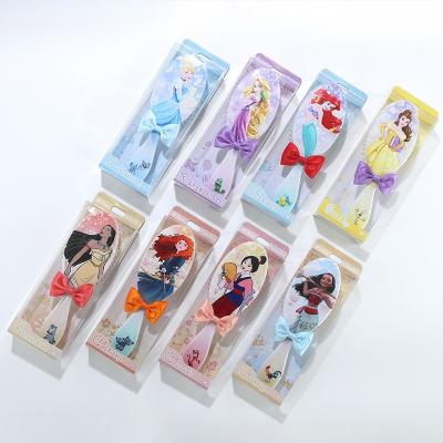 China Hot Selling Environmentally Friendly Princess Comb Girly Bowknot Cartoon Prevention Knot Hair Brush Kids Massage Scalp Hair Comb for sale