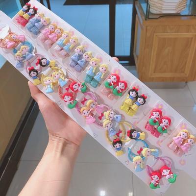 China 10 Pair /Card Baby Elsa Mermaid Hairclip Set Accessories Kids Scrunchies Sweetie Set Kids Accessories Princess Hairgrips for sale