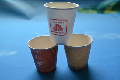 China Insulated Single Wall Paper Cups , White Disposable Coffee Cups for sale