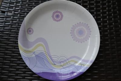 China Custom Disposable Paper Plates , Disposable Wedding Plates Ripple Wall for sale