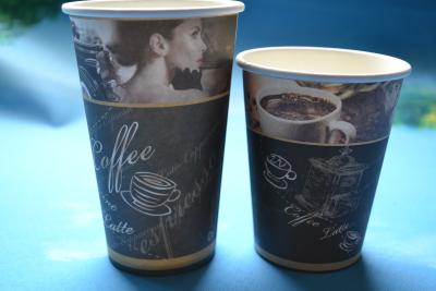 China Disposable Vending Paper Cups PE Coated Double Wall Paper Cup With Plastic Lid for sale