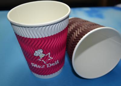 China Compostable leve embora os copos de café de papel 8OZ/12OZ/16OZ da ondinha com tampas do picosegundo à venda