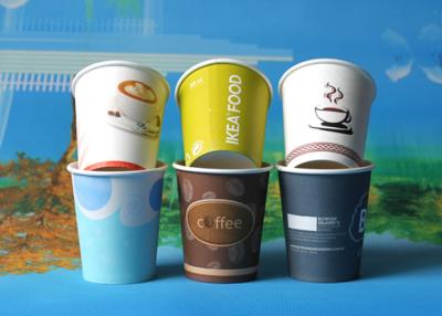 China El helado disponible caliente personalizado de 12 de la onza tazas de papel de la bebida rueda azul/Brown en venta