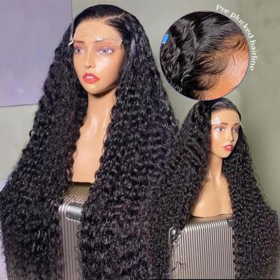 China Wholesale 100virgin 13x4 lace front human hair brazilian transparent wigs hd preplucked 30 inch body wave raw deep wave lace frontal transparent wigs for sale