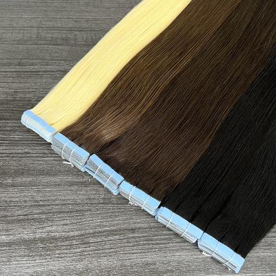 China natural & healthy & Wholesale Soft Double Drawn Remy Hair Extensions Tape In Seller Straight Natural Human Virgin Bone Tape Hair Extension Manufacturers for sale