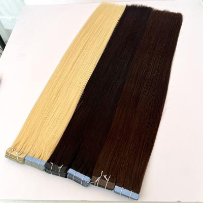 China natural & healthy & Smooth Tape In Raw European Russian Human Hair Extensions 100human Tape Ins Hair Extensions Double Raw Hair Pulled Wholesale for sale