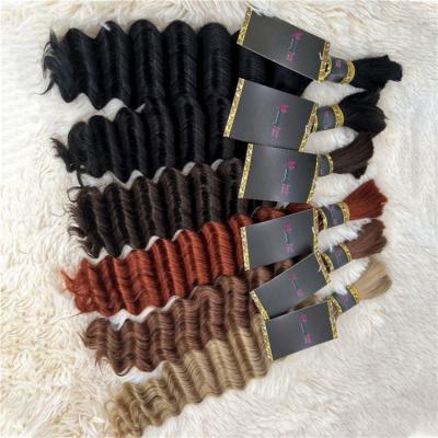 China Wholesale Raw Unprocessed Virgin Indian Remy Human Hair Braiding Hair Curly Volume No Deep Wave Hair Weft Extensions for sale