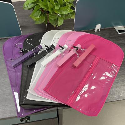 China Wholesale Custom Nonwoven Hair Polypropylene Black Hair Garment Suit Cover Bag/Travel Hair Nonwoven Foldable Garment Bag for sale