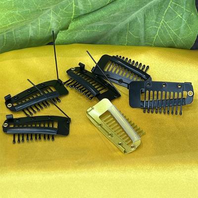 China For Commercial Chunni Clips 3.6cm 10 Teeth Break Clips With Safety Pin For Weft Hair Extensions for sale