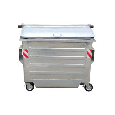 China Sustainable Special Price 2500 Liters Large Metal Steel Outdoor Public Heavy Duty Industrial Wheeled Garbage Bin Trolley Te koop