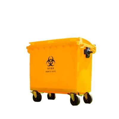 중국 660L large trash cans/sustainable medical plastic trash cans/waste bins with wheels 판매용