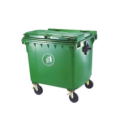 China 1100L Sustainable Large Bin Plastic Dump Garbage Bins With Lid en venta