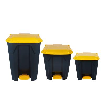 China China OEM Mini 15l 30l 50l Viable Indoor Black Plastic Foot Pedal Rubbish Bins Bins With Lid for sale