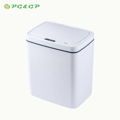 China Sustainable Cheap Bathroom Small 14 L Chargable Smart Touch Free Motion Sensor Trash Can Te koop