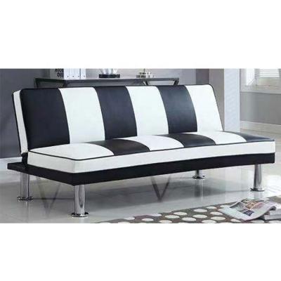 China Comfortable modern home use living room sofa portable folding black and white leather sofa bed for sale