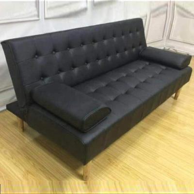 China Morden New Style Modern Leather PU Living Room Black Sofa Bed Frame Replacement Couch Bed Design for sale