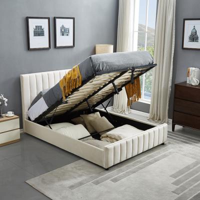 China Innovative Double Bed Storage Headboard Bedroom Furniture Elegant Furniture Bed for sale