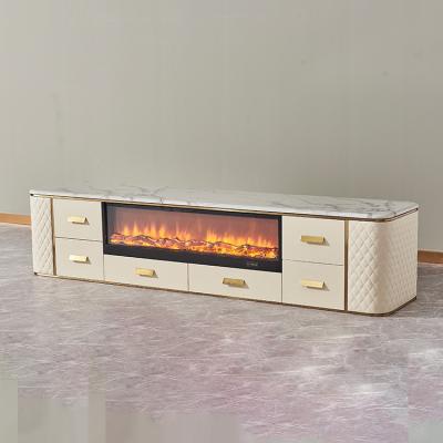 China (Other) C19 New Arrival TV Display Cabinet Adjustable Wood Led Stoves TV Stand With Electric Fireplaces for sale