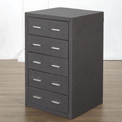 China (Other) Adjustable Modern Unique Single Gray 5 Drawers Fabric Chest for sale