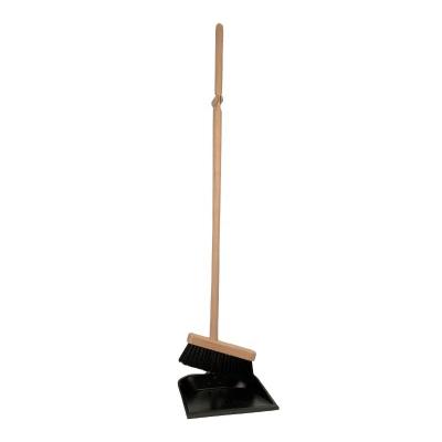 China VIPaoclean Eco-friendly Natural Beech Wood Standing Broom and Dustpan Set for sale