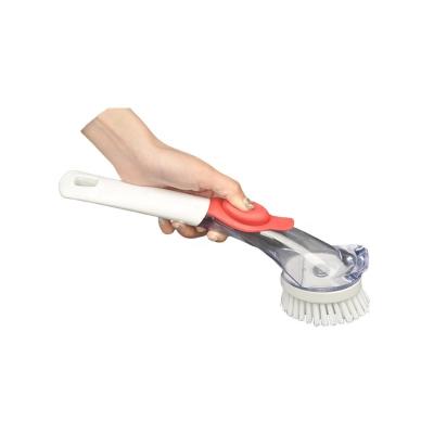 China Viable Handle VIPaoclean Soap Dispenser Leakproof Plastic Kitchen Scrubber Dish Brush for sale