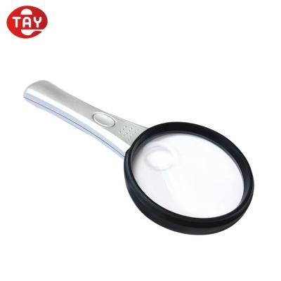 China Magnifying Glass With Led Light Hand Glass Magnifier LED Handheld Reading Magnifier for sale