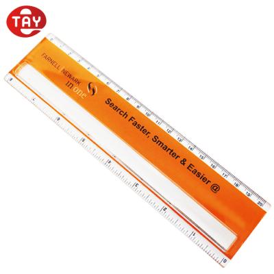 China Promotion Convenient Use Custom Logo Plastic Ruler With 3x Raised Bar Magnifying Glass for sale