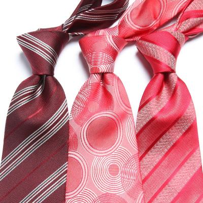 China 100% Luxury Floral Pattern Woven Jacquard Silk Mens Stripe Stitch Design Handmade Ties for sale