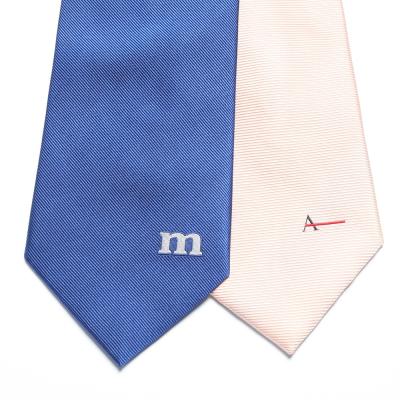 China 100% handmade high density add your logo on the blade solid color jacquard 100% blue pink woven silk tie for men for sale