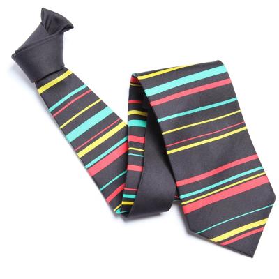 China 100% Xinlingyu 19mm Thickness 100% Silk Handmade Tie Stripe Digital Printing Colorful Handmade Ties for sale