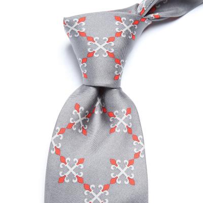 China 100% Handmade in Custom Silk Twill Printed Neck Tie Floral Red Gray Design Earth Logo Tie Contact Current for sale