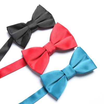 China Factory jacquard rpet bow tie eco-friendly recycled plastic men's straight polyester bottles red black silk bow tie for man for sale