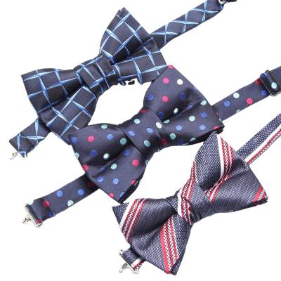 China Luxury Jacquard Stitch Screened Polyester Big Bow Tie Men's Bowties For Part for sale