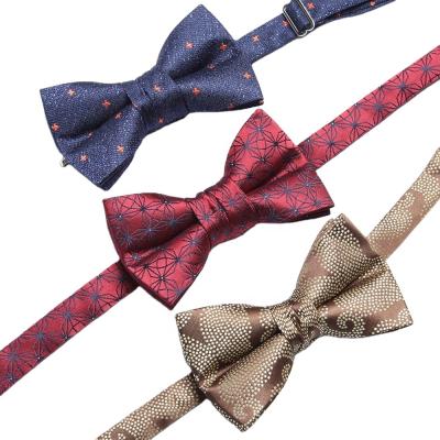 China New Design Luxury Jacquard Adjustable Mens Bow Ties Polyester Bowties For Man for sale